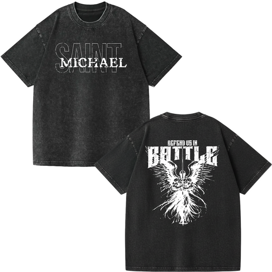 St. Michael "Defend Us" Vintage Shirt