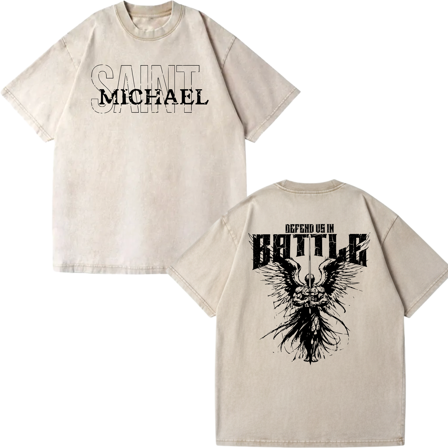 St. Michael "Defend Us" Vintage Shirt