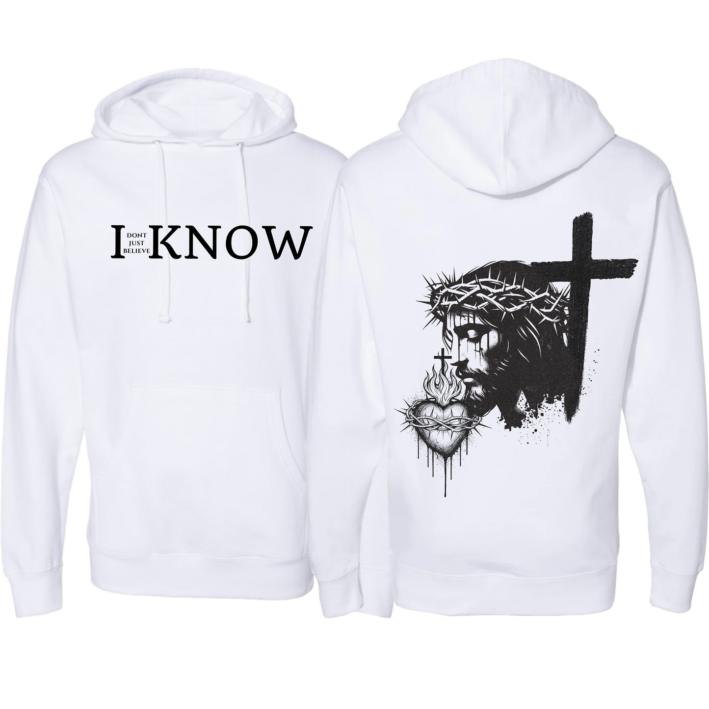 "I Don't Just Believe, I Know" Jesus Heart One Cross Hoodie#9