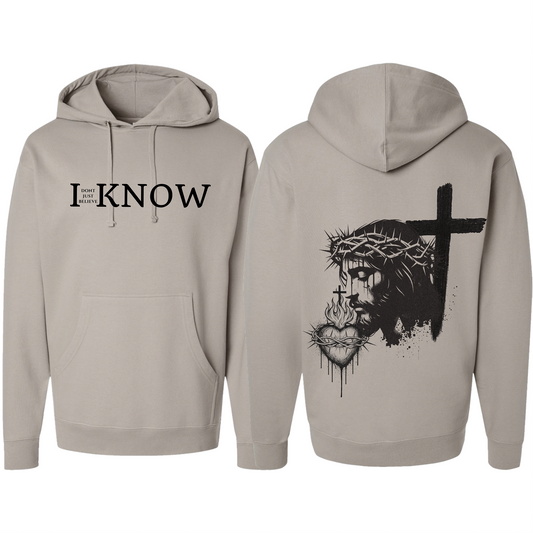 "I Don't Just Believe, I Know" Jesus Heart One Cross Hoodie#9