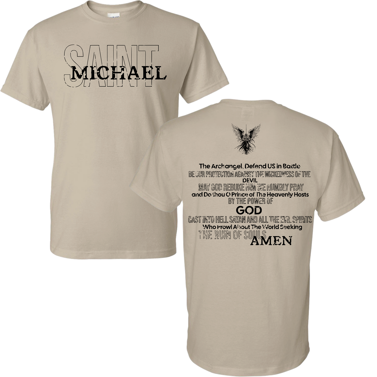 (Front) St. Michael (Back) Full Prayer T-Shirt