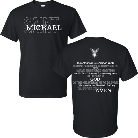 (Front) St. Michael (Back) Full Prayer T-Shirt