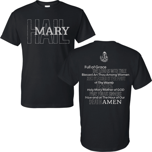 (Front) Hail Mary (Back) Full Prayer T-Shirt