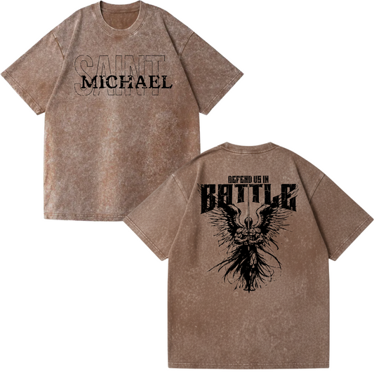 St. Michael "Defend Us" Vintage Shirt
